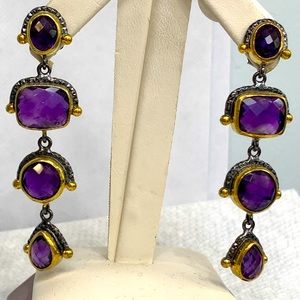 Amethyst earrings in sterling silver